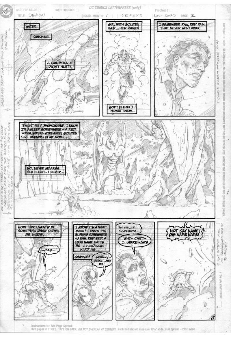 Demon #1 unused p2 pencils